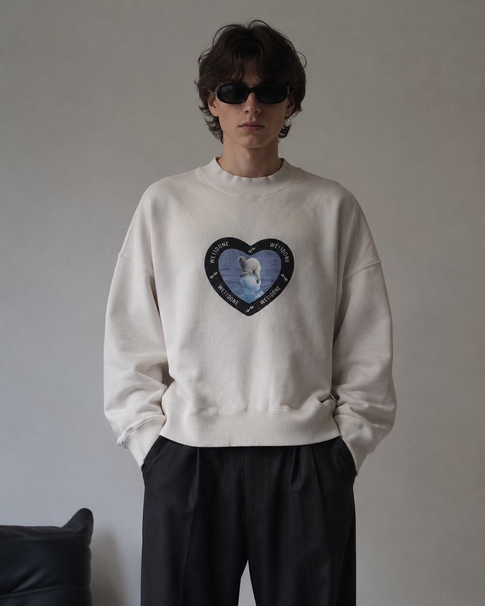 WE11DONE Polar Bear Oversized Sweatshirt